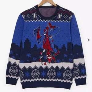 Marvel Spider-Man Light-Up Holiday Sweater Ugly Christmas Boys Large Youth